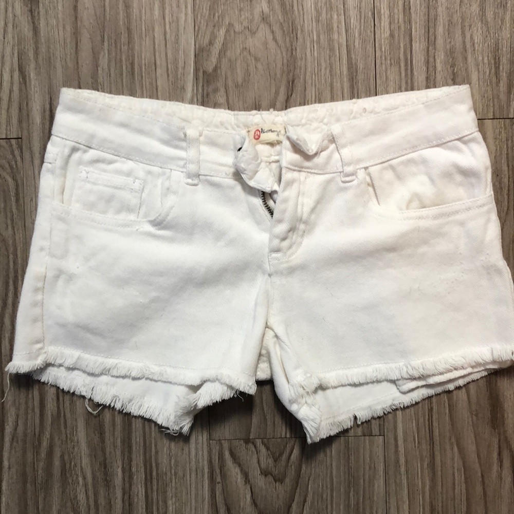 White Shorts with Fringe